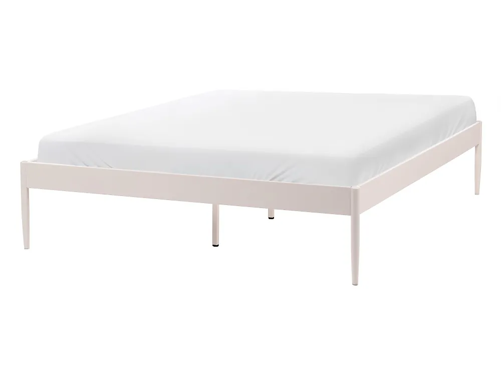 Bett mit Lattenrost Metall VAURS 140 x 200 cm Hellbeige