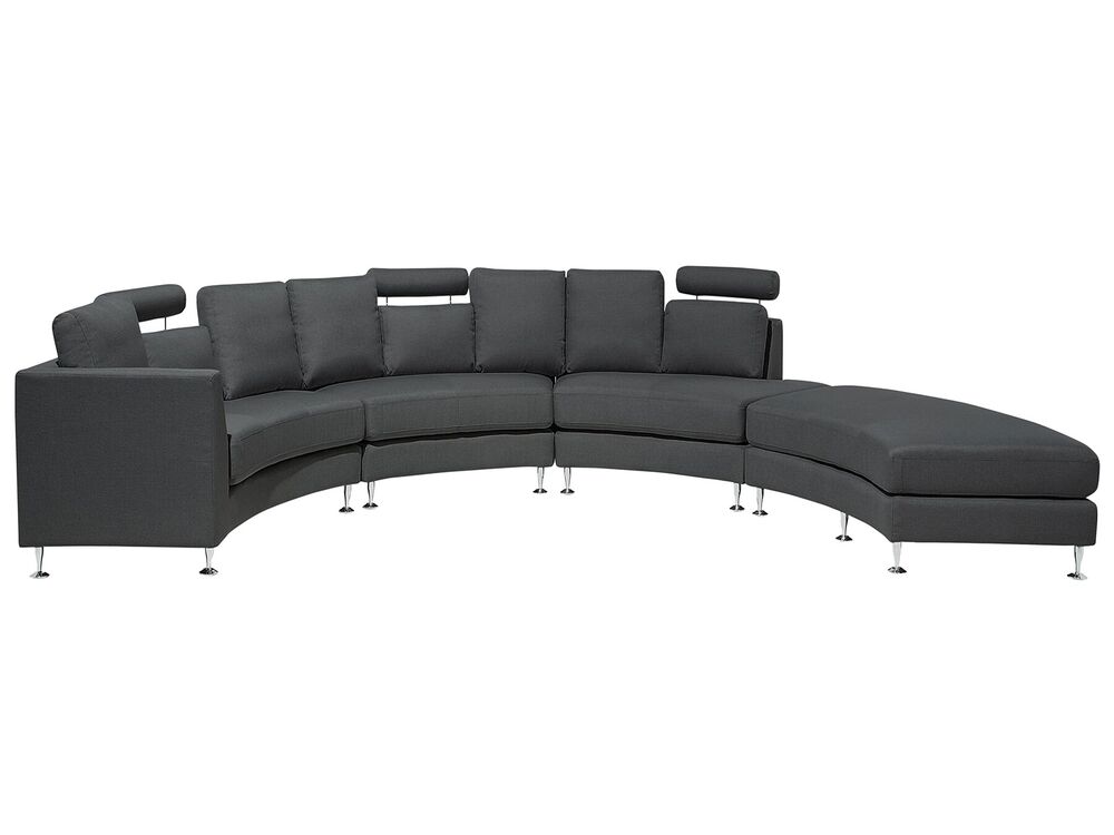 Halbrundes Sofa 7-Sitzer ROTUNDE Stoff Dunkelgrau