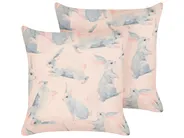 Set of 2 Decorative Cushions RATIBIDA Cotton 45 x 45 cm Pink_879415