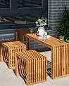 Gartenhocker 3er Set BELLANO Akazienholz Braun