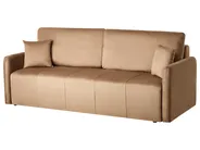 Schlafsofa 3-Sitzer EGGE Samtstoff Hellbraun_1020930