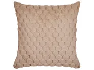 Set of 2 Decorative Cushions PURSLANE 43 x 43 cm Faux Fur Beige Geometric Pattern_856303