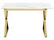 Esstisch ATTICA Marmor Optik / Gold 120 cm 70 cm Sicherheitsglas_850499