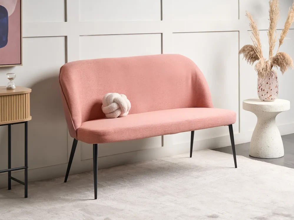 Esszimmerbank 2-Sitzer OSBY Stoff Rosa