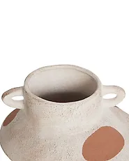 Blumenvase ALOSIDAE 19 cm Steinzeug Hellbeige_1183904