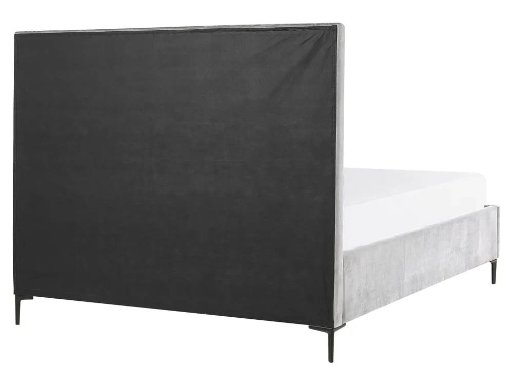 Krevet s prostorom za pohranu SEZANNE Samet svijetlosivi 160 x 200 cm_795506