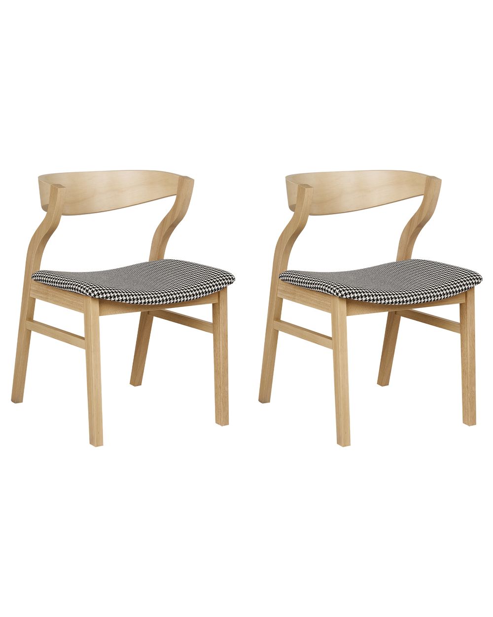 Set van 2 eetkamerstoelen MAROA Hout Zwart/wit