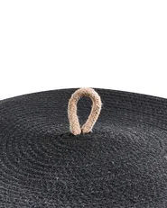 Aufbewahrungskorb 2er Set SILOPI Baumwolle Schwarz / Beige_1067356