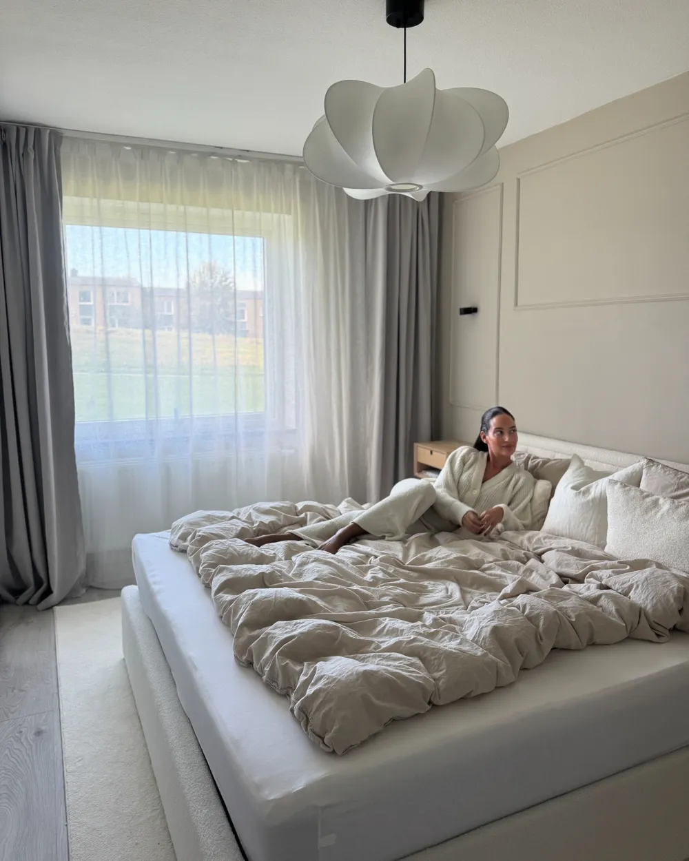 Bett mit Stauraum MONTLAUR Bouclé Weiß 180 x 200 cm_1024223