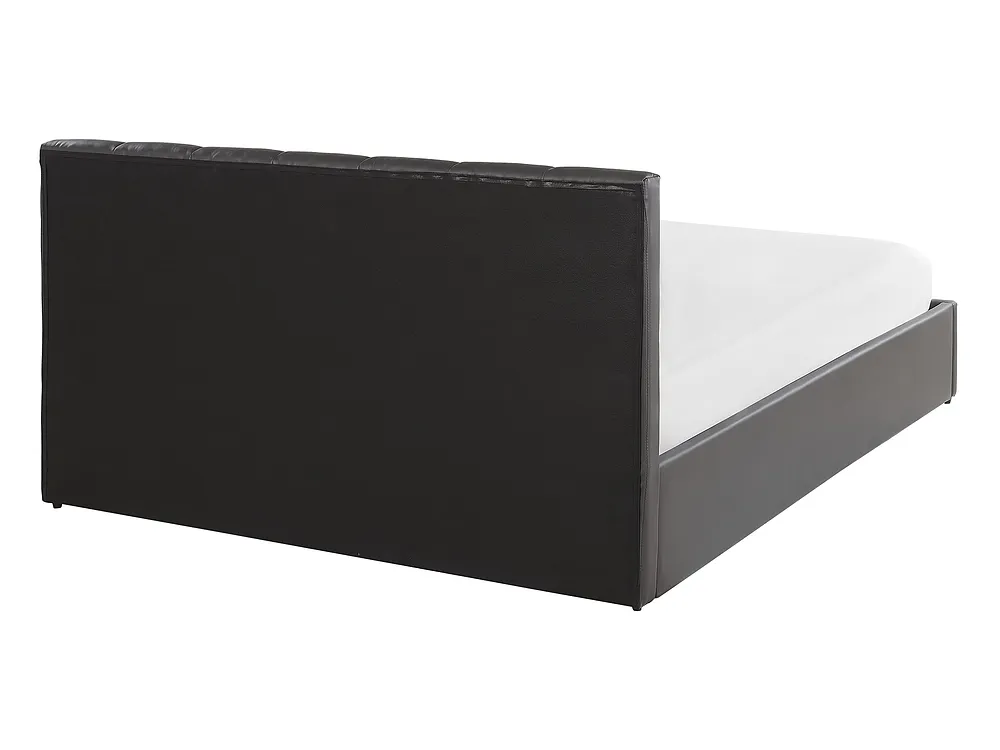 Bed met opbergruimte DREUX Kunstleer Donkergrijs 140 x 200 cm_793183