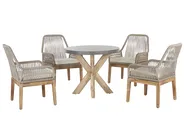 Gartenmöbel Set 4-Sitzer OLBIA inkl. Kissen Beton Beige_816559