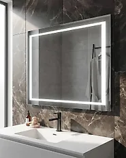 LED-Badezimmer-Spiegel EYRE 80 cm 60 cm Silber_1179282
