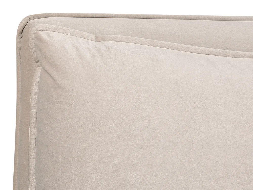 Bett mit Stauraum BAJONNA Samtstoff Beige 180 x 200 cm_871333
