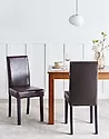 Esszimmerstuhl 2er Set BROADWAY Kunstleder Dunkelbraun