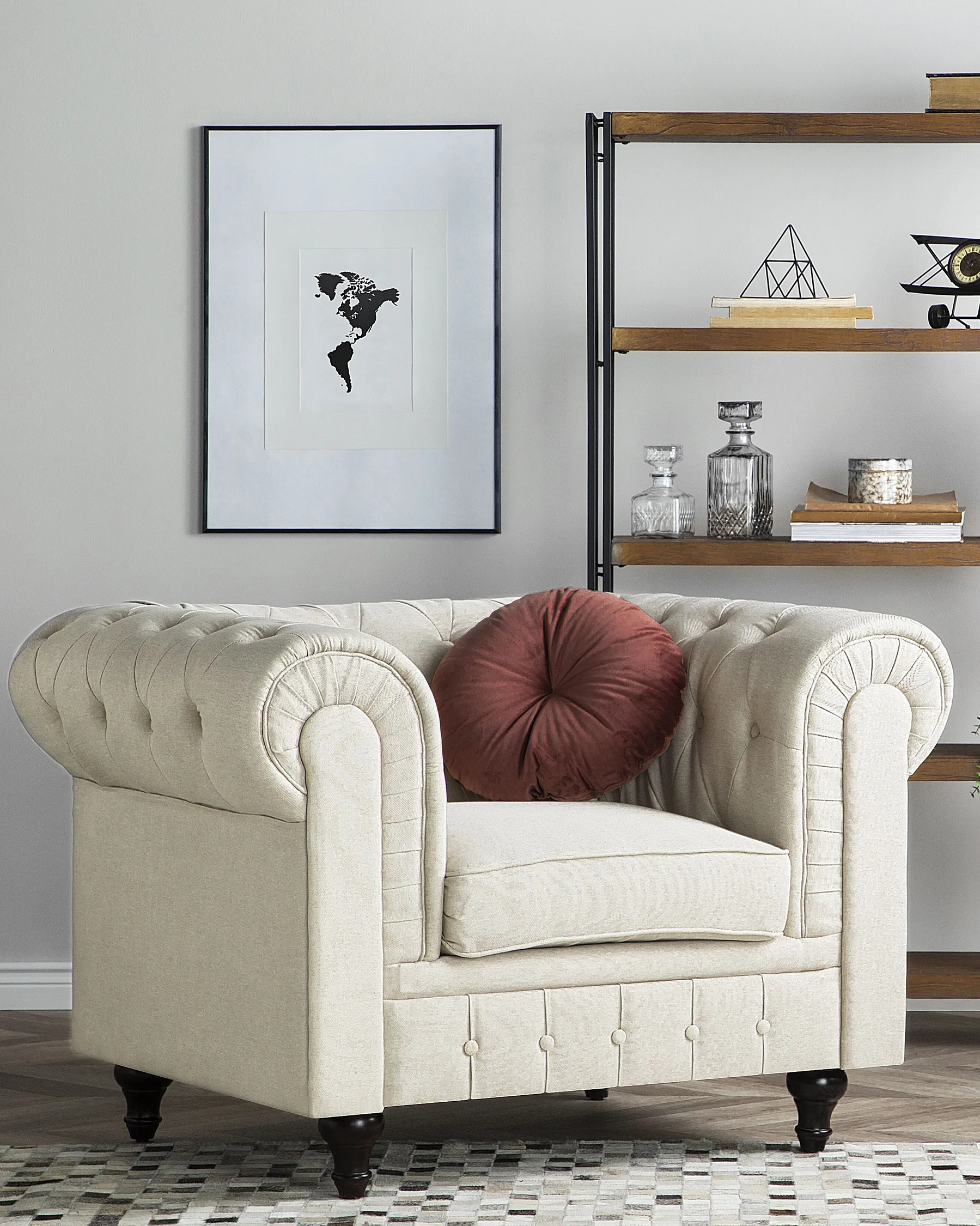 Armchair CHESTERFIELD Fabric Beige_716973