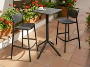 Garten Bartisch LEMNOS 60 cm 60 cm Schwarz_1034941