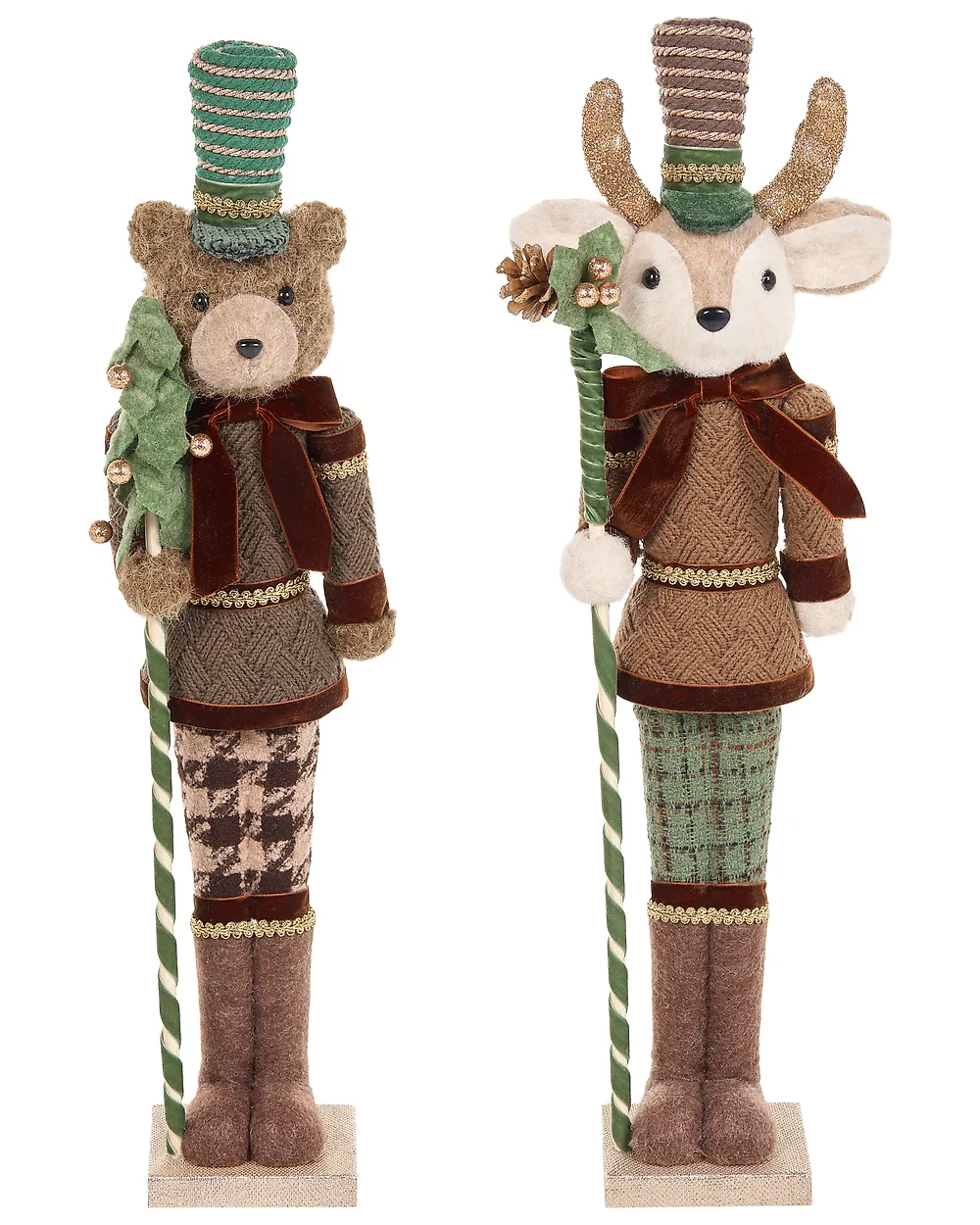Set od 2 dekorativne figurice ALATORNIO 62/63 cm Medvjed Subota Smeđi_1156812