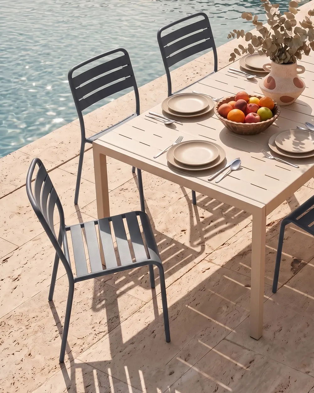Gartenstuhl 2er Set LEFKADA Metall Dunkelgrau_1101382