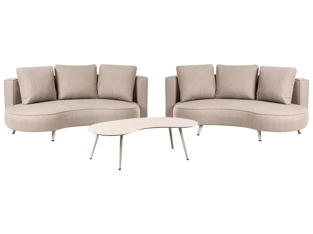 Lounge Set mit Tisch 6-Sitzer PARORI Beige
