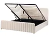 Bett mit Stauraum LUNAN Samtstoff Beige 180 x 200 cm