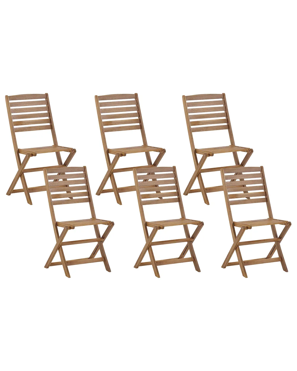 Gartenstuhl 6er Set TOLVE Akazienholz Braun