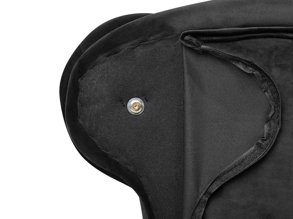 Rechtsseitige Chaiselongue NIMES Samtstoff Schwarz_712537