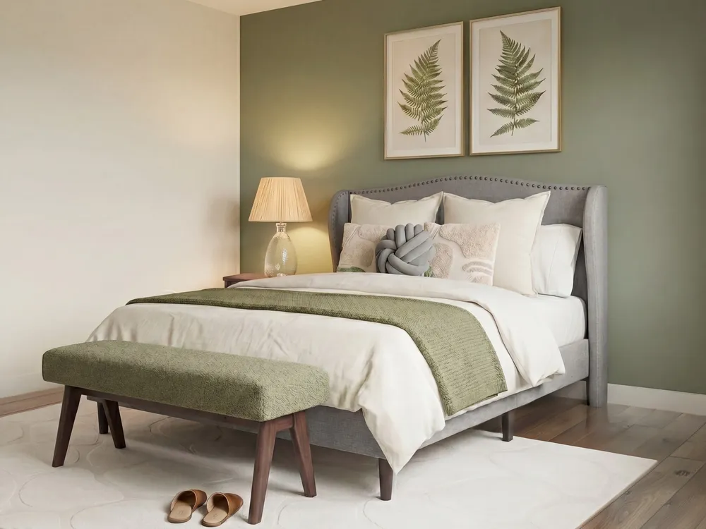 Bett mit Lattenrost Stoff COLMAR 160 x 200 cm Grau