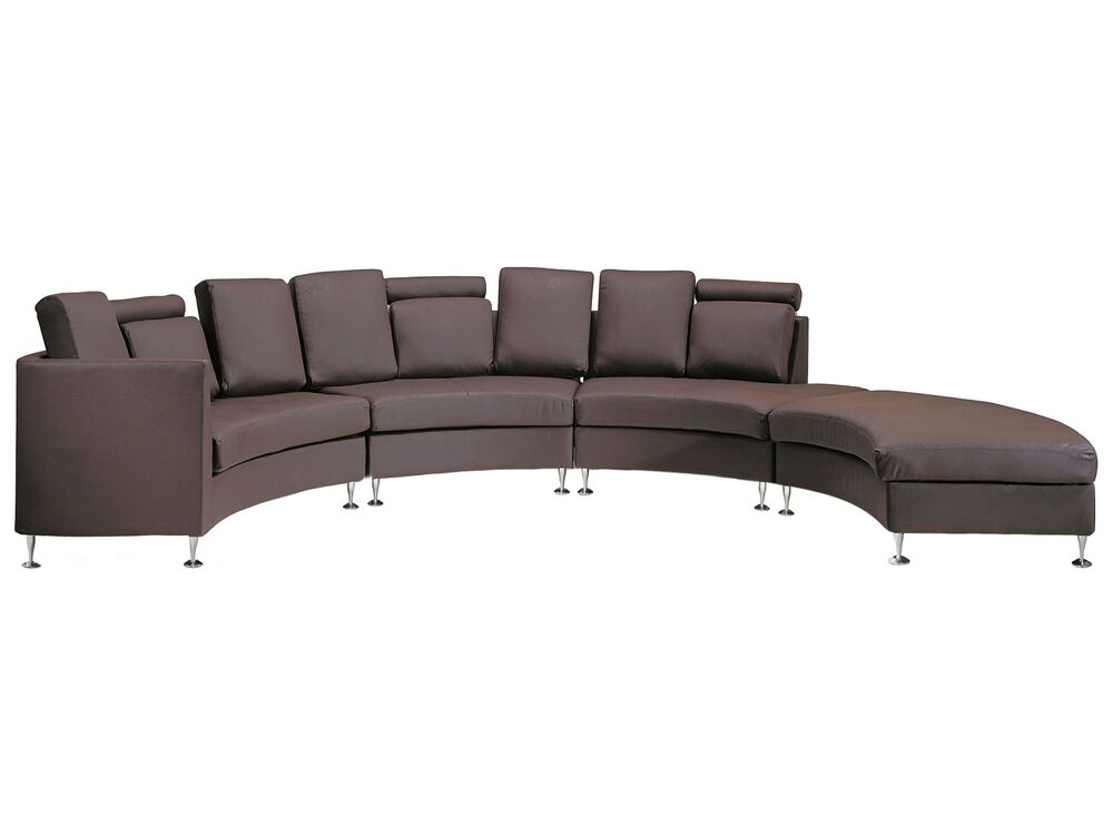 Halbrundes Sofa 7-Sitzer ROTUNDE Echtleder Braun