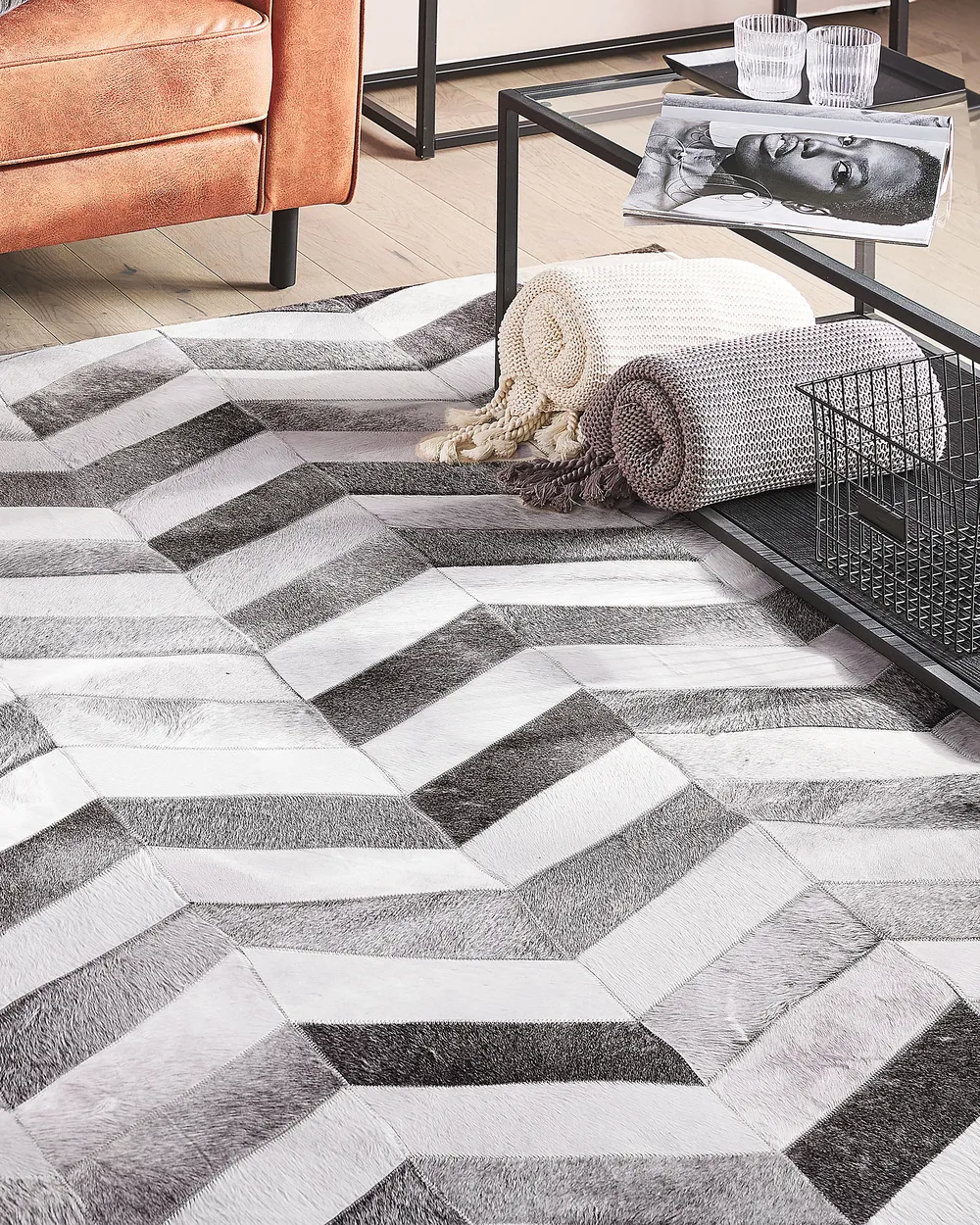 Rug AKSAZ Multicolour 140 x 200 cm Leather