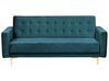 Slaapbank 3-zits ABERDEEN Fluweel Groenblauw