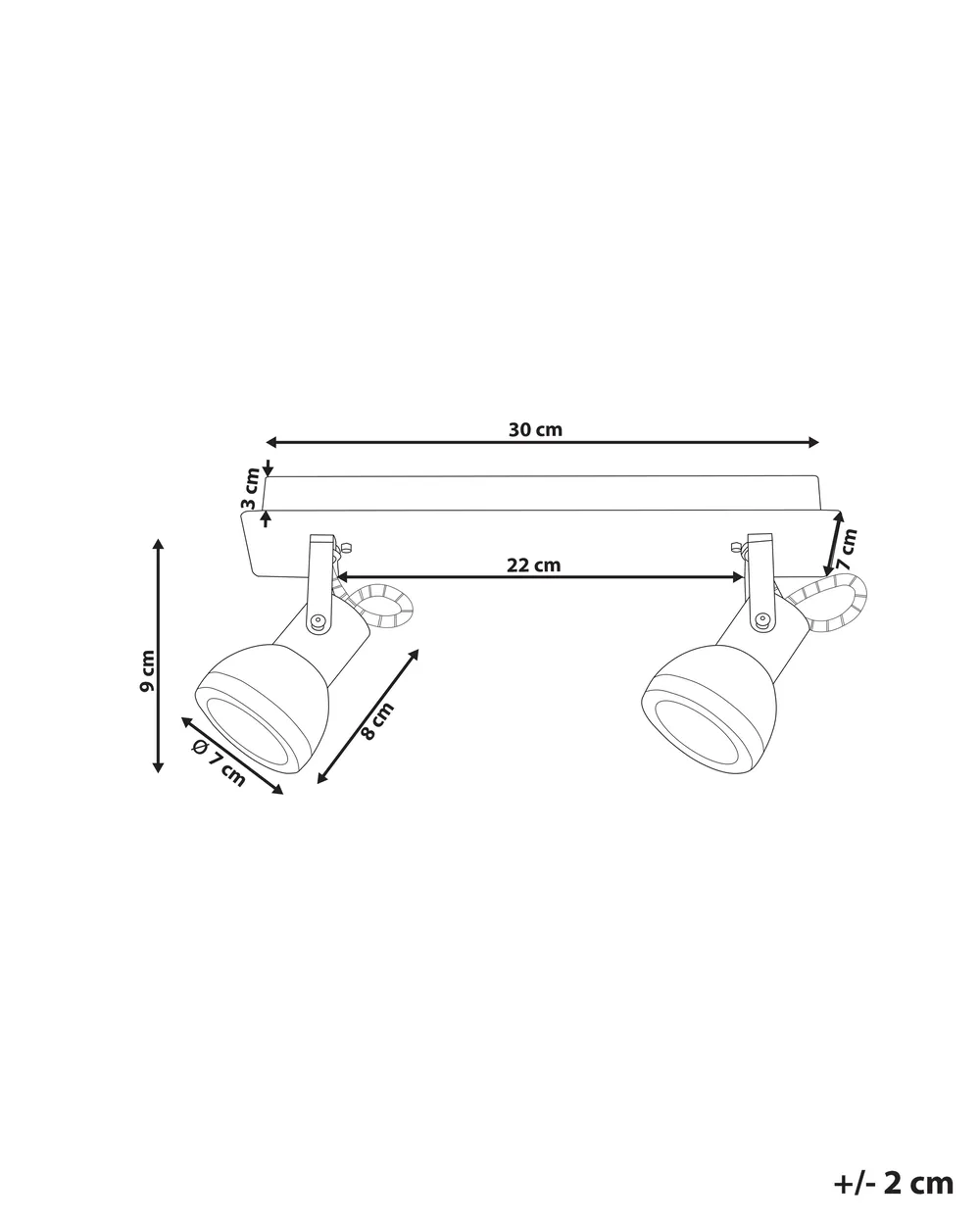Strahler 2-flammig BARO verstellbar Metall Weiß_828952