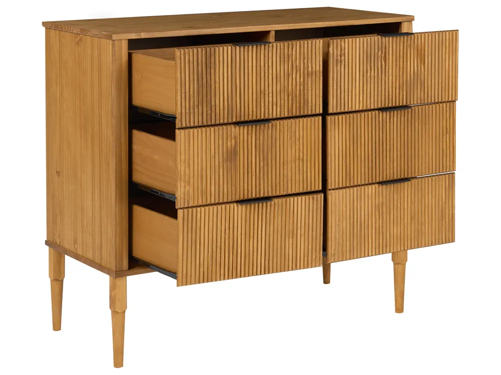 Schlafzimmer Set Kiefernholz AMBAZAC 140 x 200 cm Hellbraun_1118821