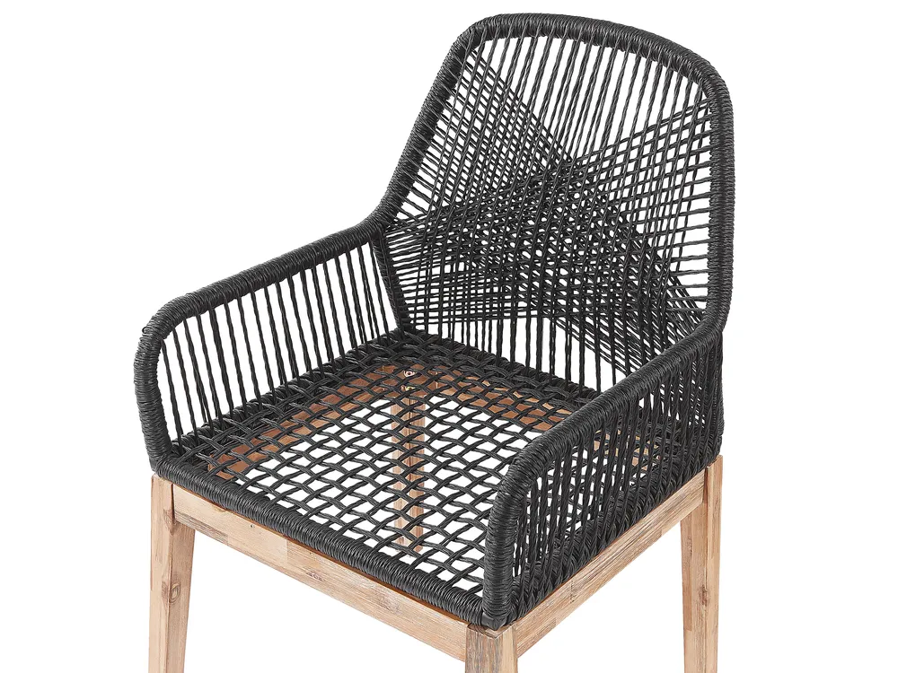 Gartenmöbel Set 4-Sitzer OLBIA inkl. Kissen Beton Schwarz_809625
