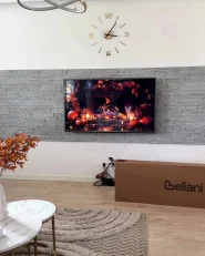 TV Stand GLASTONBURY Marble/ Black_1161708