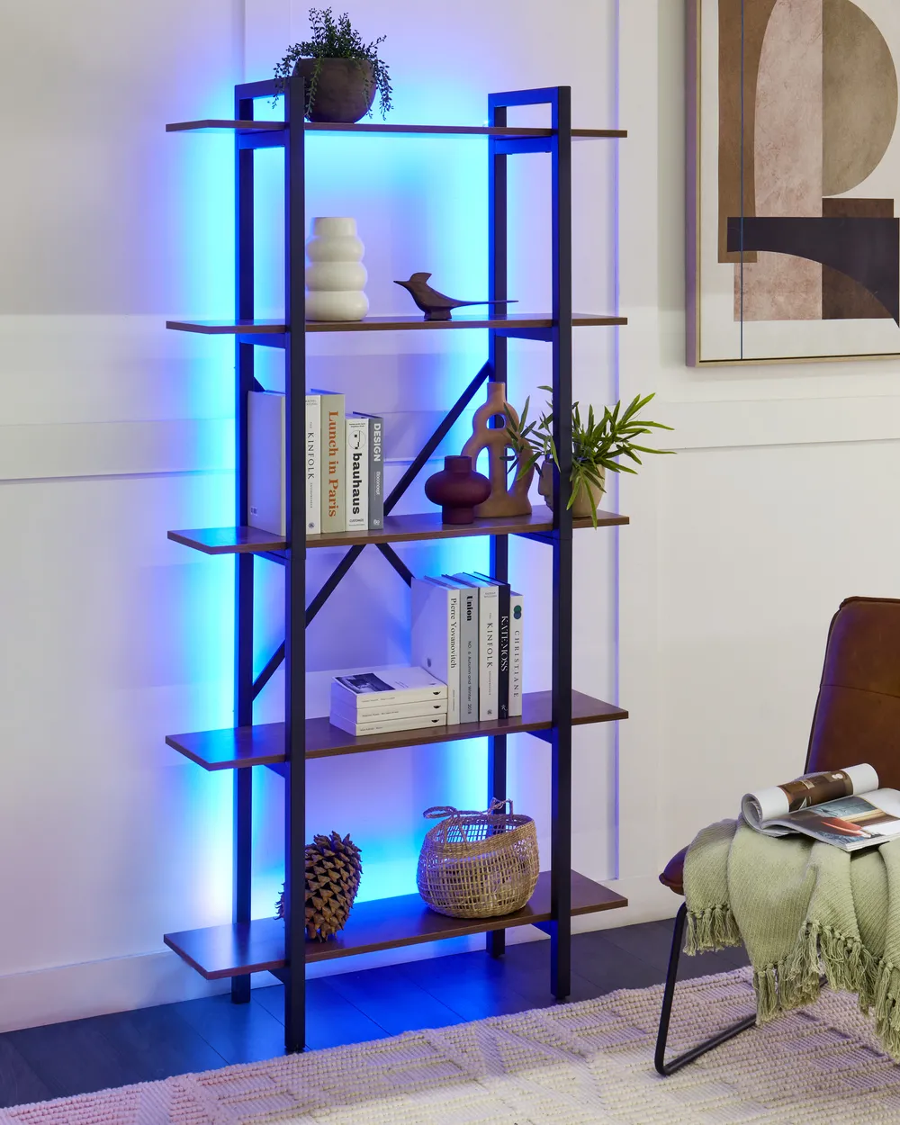 Regal mit 5 Ebenen DARBY 180 cm Dunkelbraun