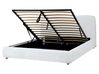 Bett mit Stauraum BLAGNAC Stoff Hellgrau 160 x 200 cm