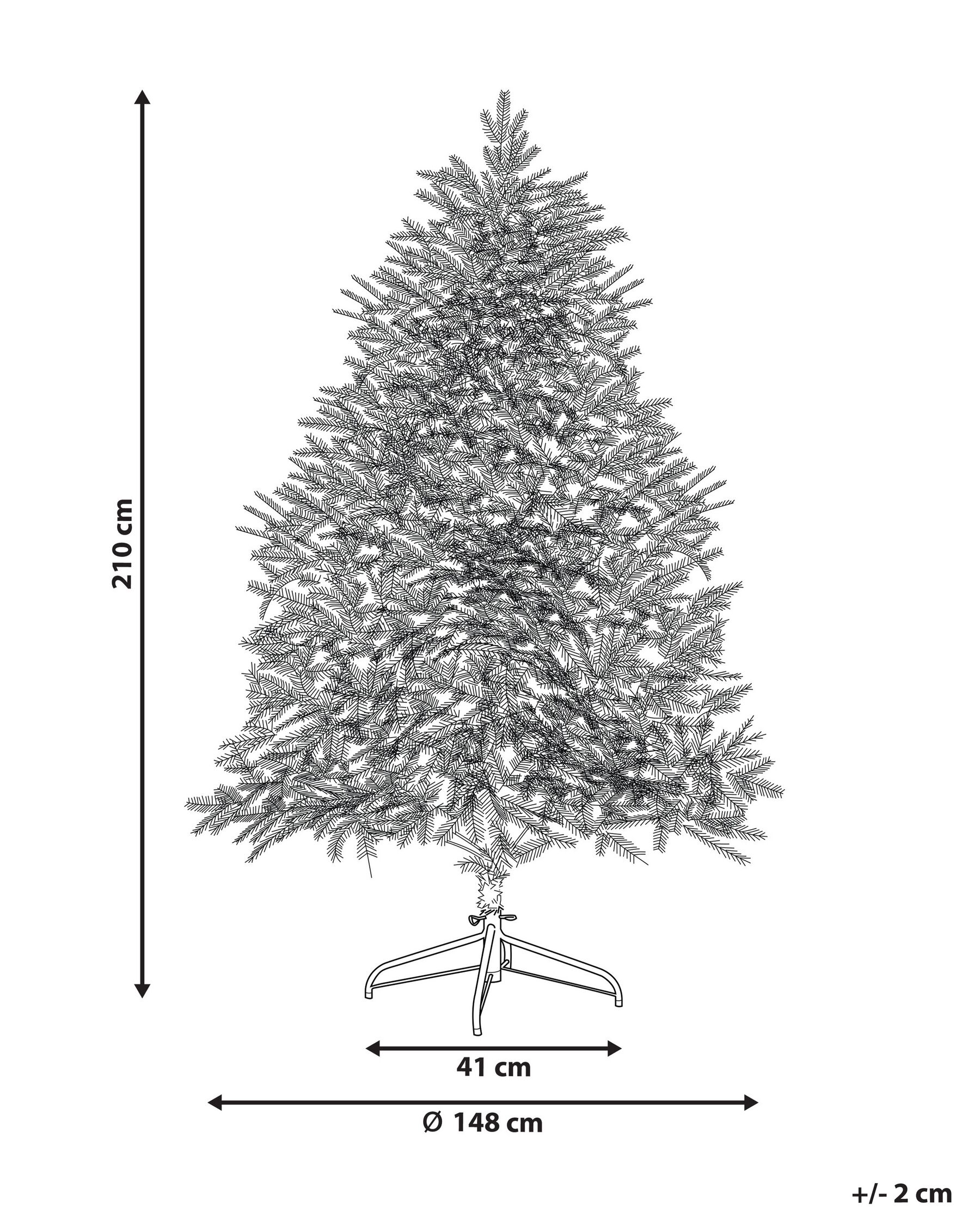 Künstlicher Weihnachtsbaum mit Schnee BRISCO 210 cm Weiß_832236