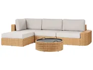 Garten Ecksofa mit Tisch 4-Sitzer OLIVERI Polyrattan Beige rechtsseitig_1071797