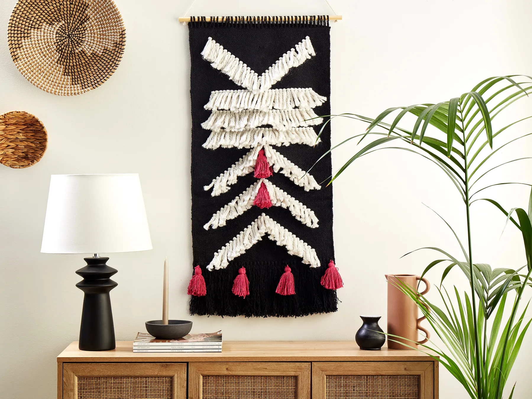 Wandbehang PAKPATTAN Baumwolle 123 cm Schwarz_841434