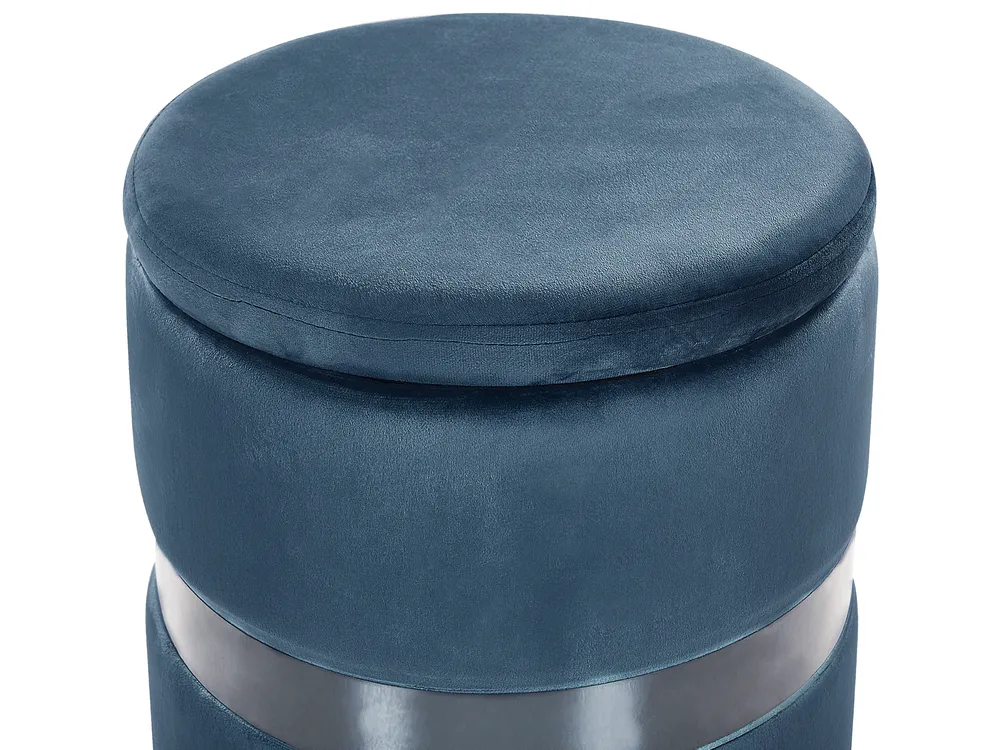 Set of 2 Storage Pouffes DORIS Velvet Blue_782022