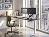 Schreibtisch manuell höhenverstellbar DESTINES 160 cm x 72 cm Schwarz / Weiß