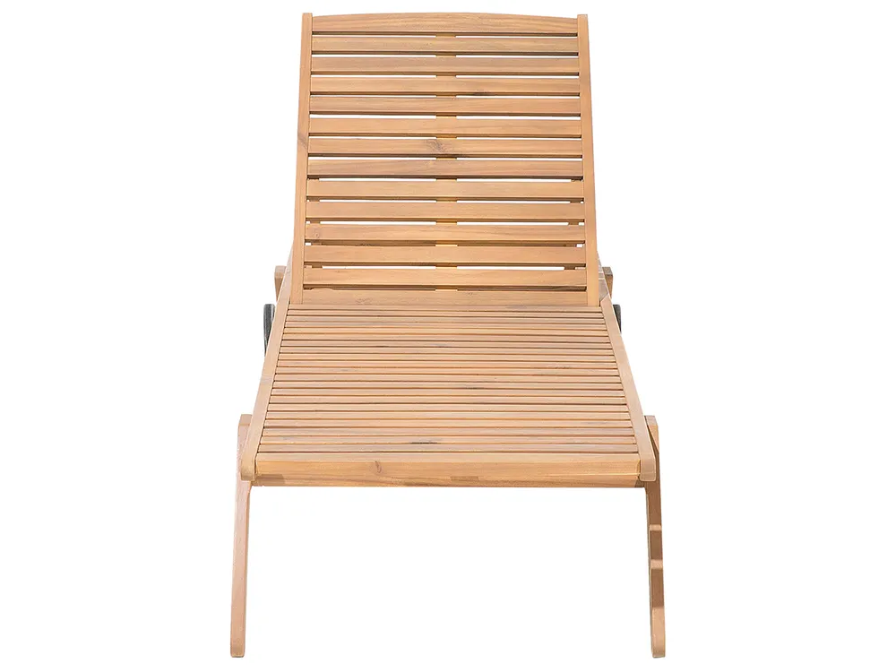 Sonnenliege CESANA mit Relaxfunktion Akazienholz Hellbraun_691163