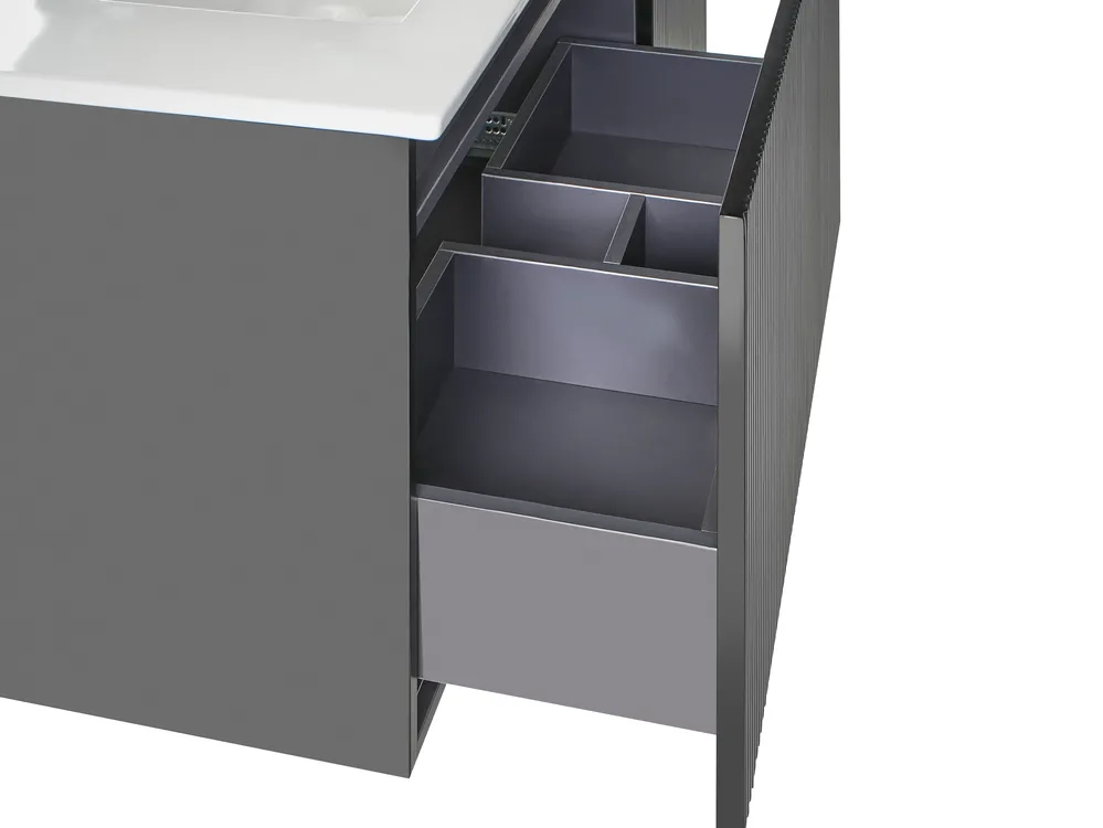 Wandmontierter Waschbeckenunterschrank mit Waschbecken TIETE Schwarz_1006113