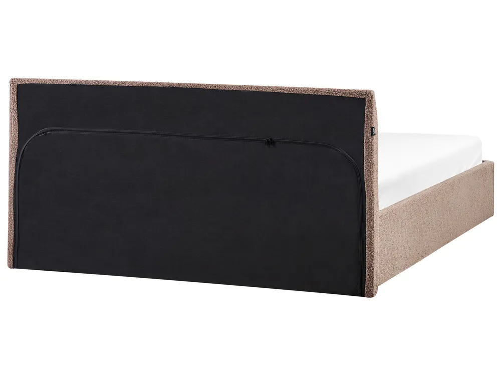 Bett mit Stauraum ORBEY Bouclé Braun 160 x 200 cm_982023
