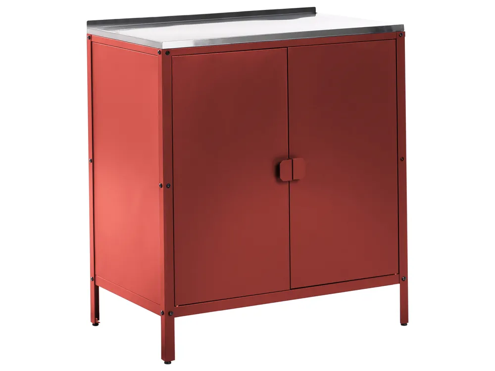 Outdoor-Küchenschrank VILAMA Rot Metall