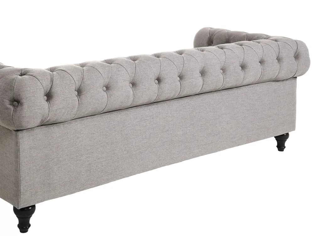 Living Room Set 4 Seater CHESTERFIELD Fabric Light Grey_797130