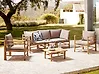 Lounge Set mit Tisch 5-Sitzer CERRETO Bambus Taupe