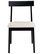 Set of 2 Dining Chairs ISLE Wood Black/ Beige_1006400