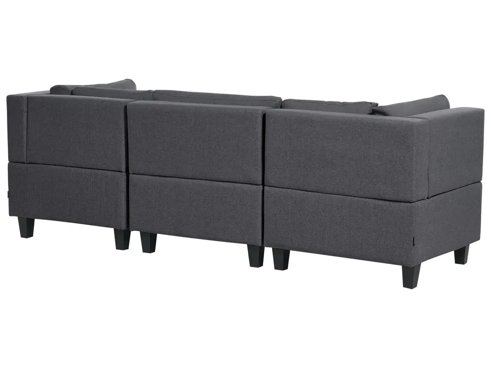 Modular Corner Sofa 4 Seater UNSTAD Fabric Dark Grey Left Hand_924613
