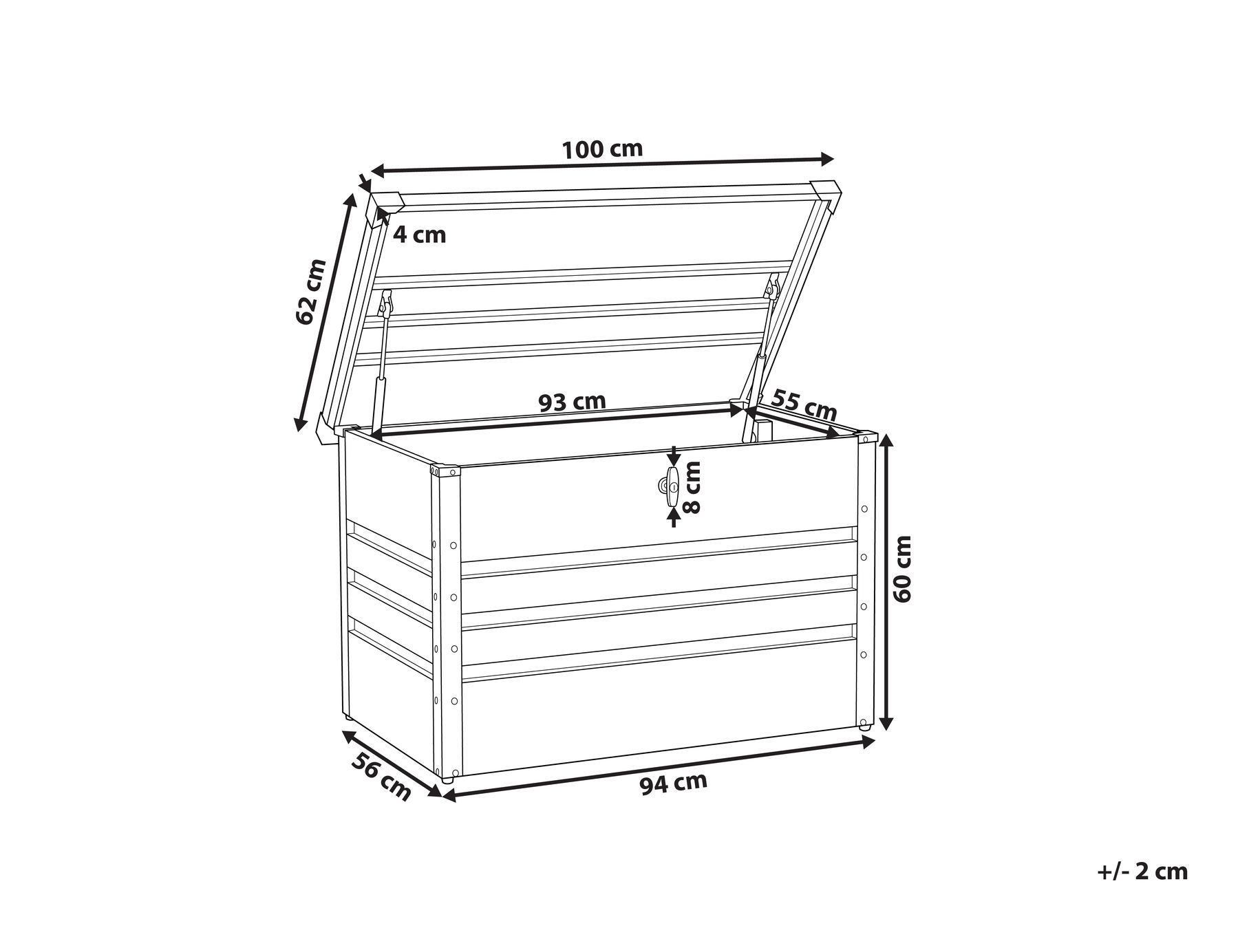 Aufbewahrungsbox CEBROSA 100 cm 62 cm Metall Grau_796568